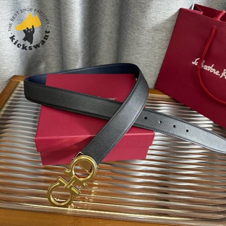 Ferragamo Black Belt 3.5cm