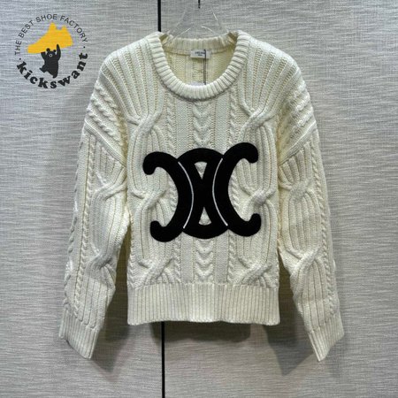 Celine Embroidered Long-Sleeved Sweater