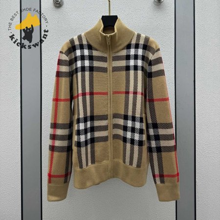 Classic Plaid Turtleneck Cardigan Sweater