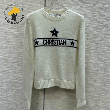 Dior Round Collar Star Cardigan Sweater