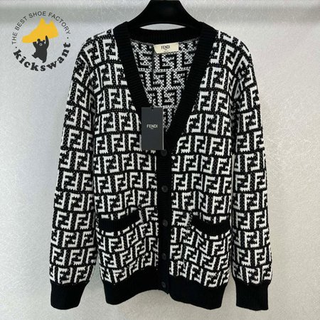 Fendi Knitting Cardigan Sweater Black
