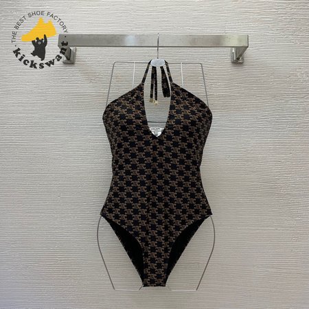 Celine Halter One-Piece Swimsuit