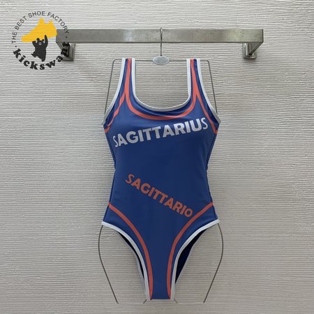 Gucci Blue U-Neck One-Piece Swimsuit