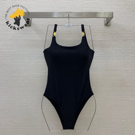 Versace Black U-Neck One-Piece Swimsuit