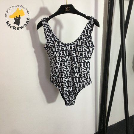 Versace Monogram-Printed Backless One-Piece Swimsuit