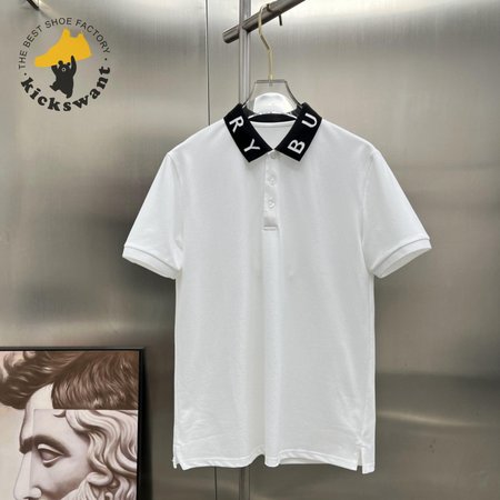 Burberry Ryland Collar Logo Polo White/Black