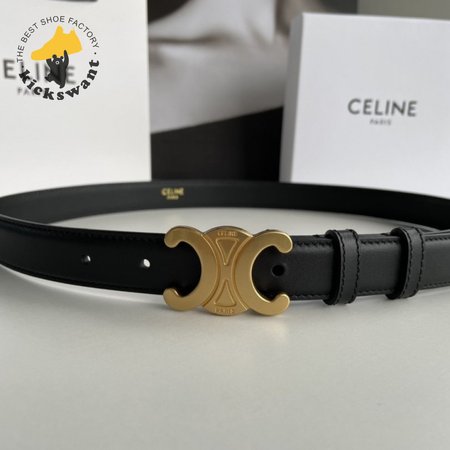 Celine Triomphe Arc De Triomphe Buckle Calfskin Belt 2.5cm