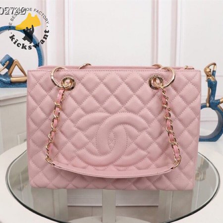 Chanel Pink Quilted Caviar Timeless CC Tote Bag