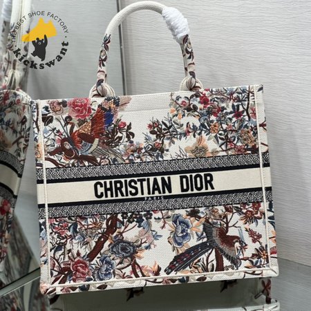 Christian Dior Beige Jardin d'Hiver Medium Dior Book Tote