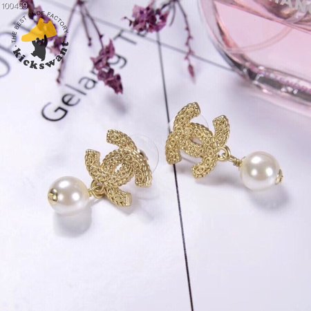 Chanel Resin and Strass Metal Earrings Gold/Transparent