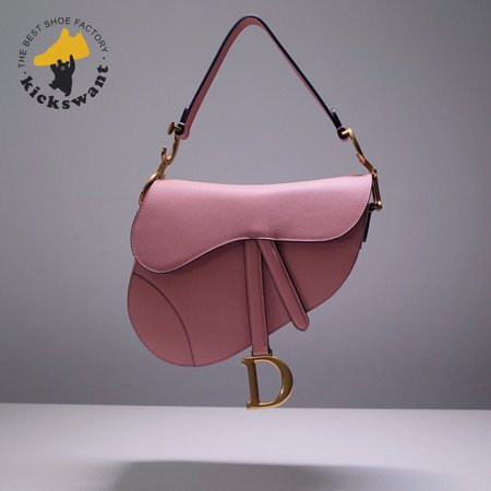 Dior Saddle Bag With Strap Blush Grained Calfskin