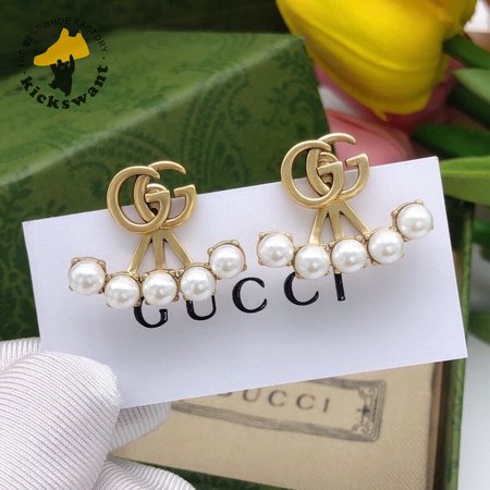 Gucci Earrings With GG Logo And Pearls