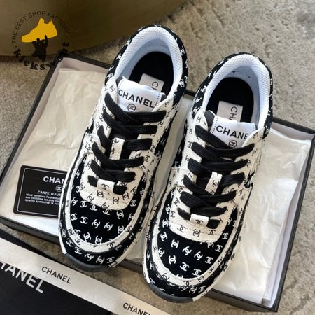 Chanel Suede Trainer Printed CC Sneaker