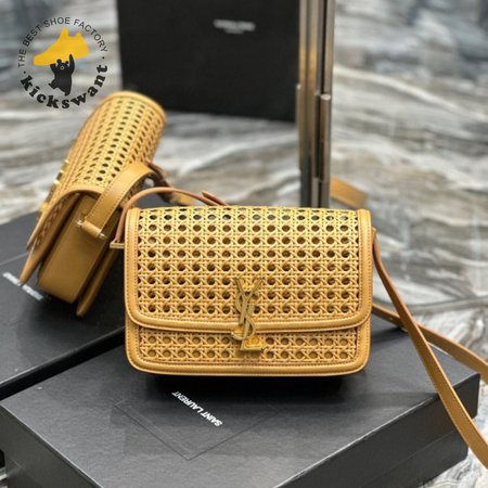 YSL Solferino Medium In Canework Vegetable-Tanned Leather