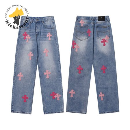Chrome Hearts Levi's Pink Cross Patch Jeans