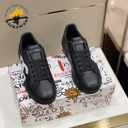 Dolce & Gabbana DG Logo Print Portofino Nappa Calfskin Sneakers