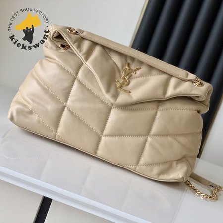 Saint Laurent Beige Loulou Puffer Shoulder Bag