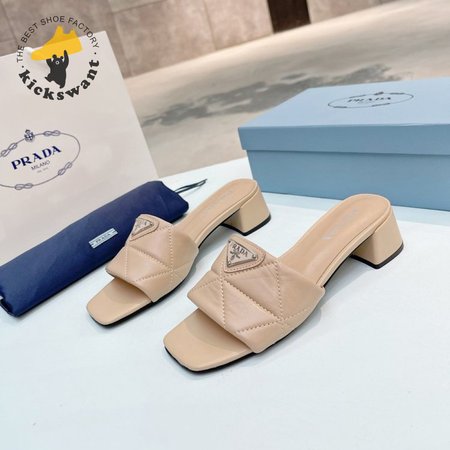 Prada Quilted Nappa Leather Heeled Sandals