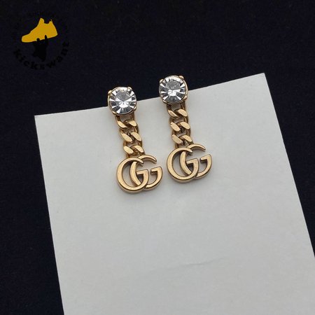 GUCCI Crystal Double G Earrings
