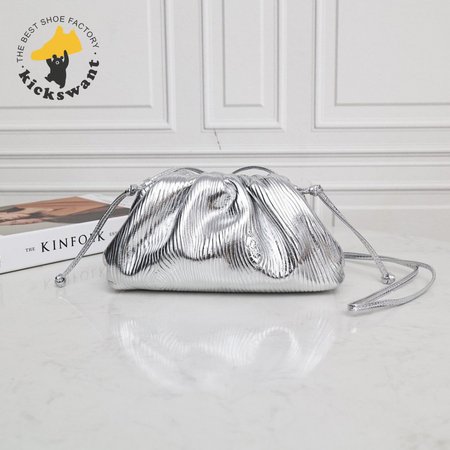 Bottega Veneta Mini Pouch Silver