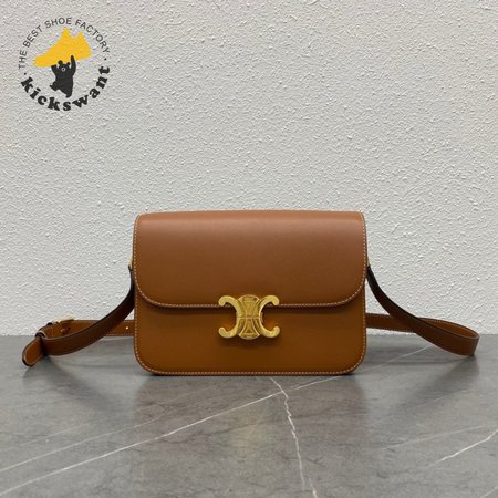 Celine Classique Triomphe Bag In Natural Calfskin Tan 187363