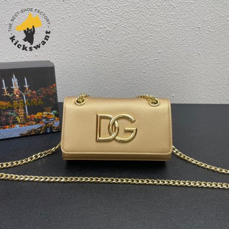 Dolce & Gabbana Calfskin 3.5 Clutch Gold