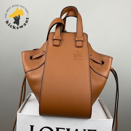 Loewe Mini Hammock Drawstring In Classic Calfskin Tan