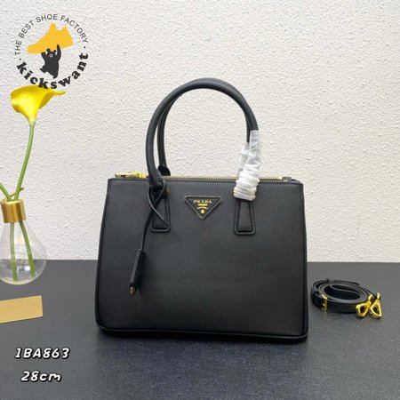 Prada Galleria Saffiano Leather Bag Medium Black 1BA863