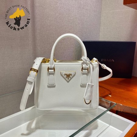 Prada Galleria Saffiano Leather Mini-Bag White 1BA906