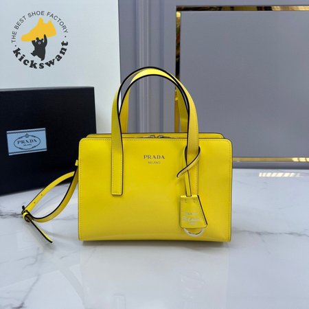 Prada Re-Edition 1995 Brushed-Leather Mini Handbag Yellow 1BA357