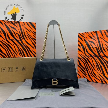 Balenciaga Crush Medium Chain Bag In Black