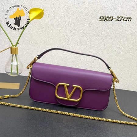 Valentino Loco Calfskin Shoulder Bag Prune WB0K30ZXL_ZA2