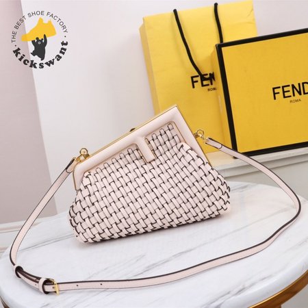 Fendi First Small Pink Braided Leather Bag