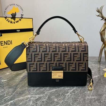 Fendi Kan I Black Leather Bag 8BT315A5TZF13WB