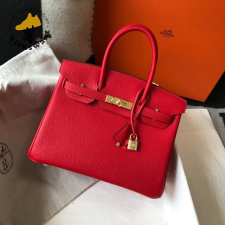 Hermes Birkin 25 Rouge de Coeur Togo Gold Hardware Red Bag
