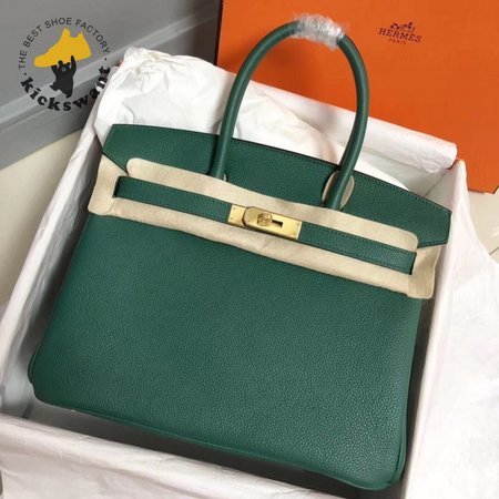 Hermes Birkin 30 Etoupe Togo Birkin Gold Taupe Bag Green