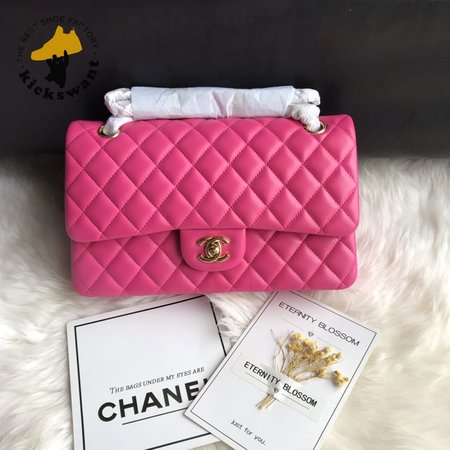 Chanel Classic Double Flap Bag Pink Quilted Lambskin