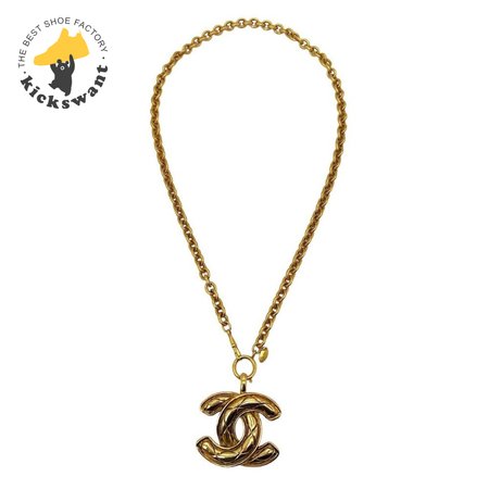 Chanel Vintage Quilted CC Pendant Necklace