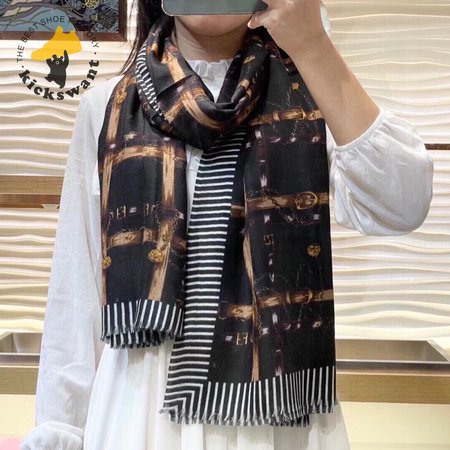 Fendi Double Sided Ring Velvet Scarf