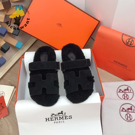 Hermes Chypre Black Sandal