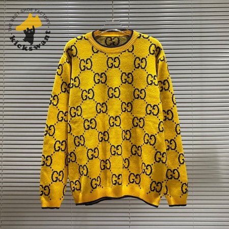 Gucci GG Wool Jacquard Sweater Yellow S-2XL