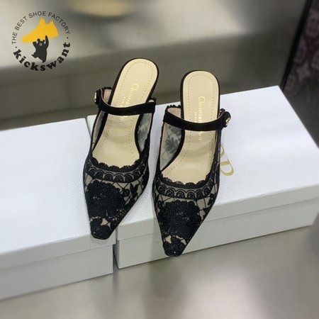 Dior Capture Heeled Mule Black Transparent Mesh 35-39