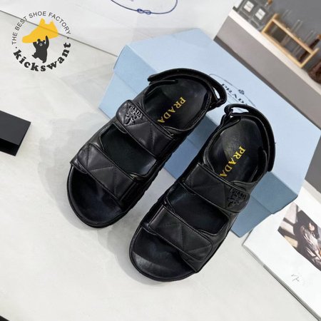 Prada Padded Nappa Leather Sandals Black 35-40