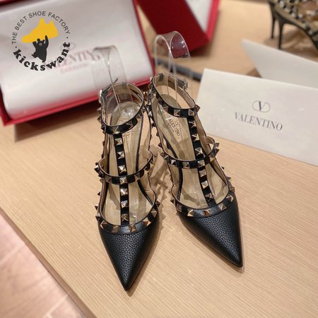 Valentino Rockstud Grainy Leather Ankle Strap Pump 100 MM 35-39